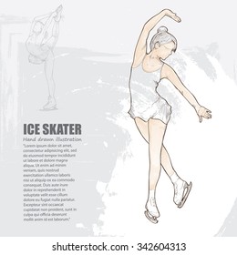 illustrations of figure skater. figure skater background. drawing vector