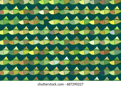Illustrations of fish. Good for web page, wallpaper, graphic design, catalog, texture or background. Vector graphic.