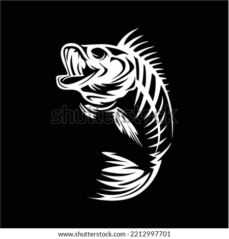  illustrations of a fish skull