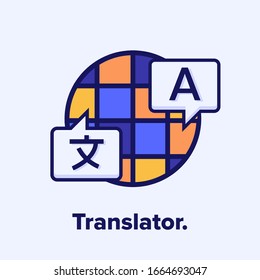 Illustrations flat design concept language translate. Icon translate application. Vector illustrate.