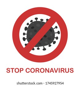 Illustrations flat design of stop coronavirus sign. Coronavirus outbreak. Public health risk disease and flu outbreak.