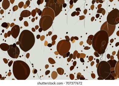Illustrations of flying balloons. Good for web page, wallpaper, graphic design, catalog, texture or background. Cartoon style vector graphic.