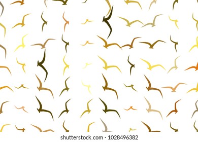 Illustrations of flying birds. Good for web page, wallpaper, graphic design, catalog, texture or background. Cartoon style vector.