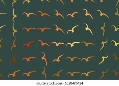 Illustrations of flying birds. Good for web page, wallpaper, graphic design, catalog, texture or background. Cartoon style vector.