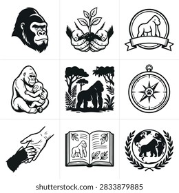 Illustrations gorilla head 
