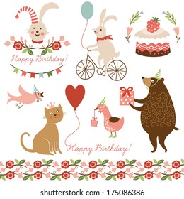 illustrations and graphic elements for greeting cards 