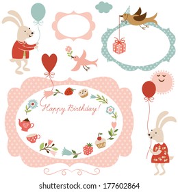 ilustraciones y elementos gráficos para tarjetas de felicitación 