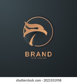 illustrations graphic vector of black and gold eagle head logo