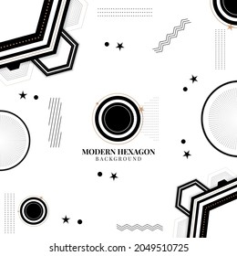 illustrations graphic vector of  luxury hexagon background in black gold and white