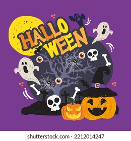Illustrations for Halloween designs can be edited for designs, posters, websites, wallpapers and other designs.
