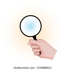 illustrations Hand Holding a magnifying glass,illustrations hand icon.