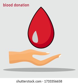 
ilustraciones de manos y gotas de sangre. tema de donación de sangre