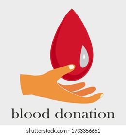 Illustrations Hands Drops Blood Blood Donation Stock Vector (Royalty ...