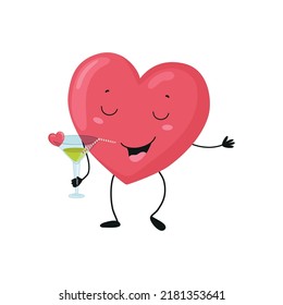 Illustrations with heart in love. Lovely romantic illustration for valentine's day.