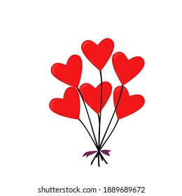 illustrations from heart shaped ballons, vectors, romantic, love, etc