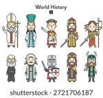 Illustrations of historical figures from around the world