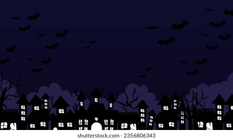 illustrations of horror places, haunted houses, illustrations at scary nights, illustrations of Halloween Day