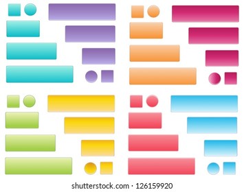 Illustrations of icons in different colors on a white background