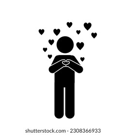 illustrations and icons of people in love. stick figures