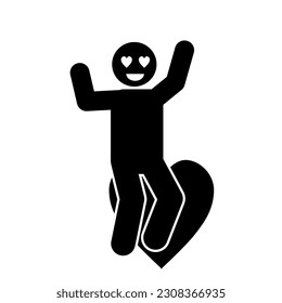 illustrations and icons of people in love. stick figures