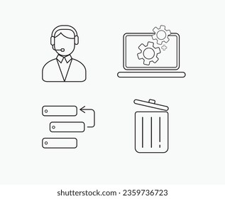 Illustrationen und Symbole für Dienstleistungen und Operationen für Unternehmen