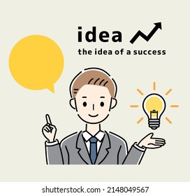 Illustrations of ideas and businessmen.