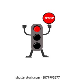 illustrations image vector of a red traffic sign which means a stop.perfect for children's books