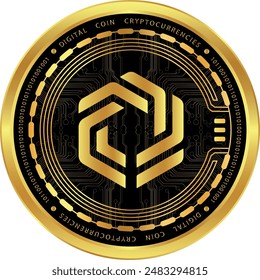 Illustrations of immutable-imx coin logo on abstract background. 3d illustrations.