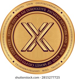 Illustrations of immutable-imx coin logo on abstract background. 3d illustrations.