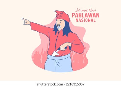 Illustrations Indonesian Heroes for Indonesian national Heroes Day Hari Pahlawan design concept