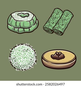 Illustrations of Indonesian Traditional Food