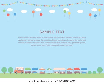 Illustrations inspired by spring and summer festivals.
Can be used for advertising and cards.
A layout that allows you to put text and designs in the sky.