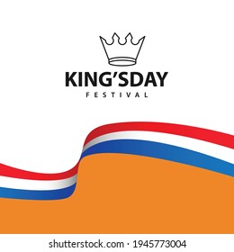 Illustrations of kings day festival celebrations design template.