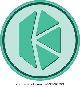 Ilustraciones del logotipo de la criptomoneda KYBER NETWORK-KNC sobre un fondo abstracto. Representaciones 3D.