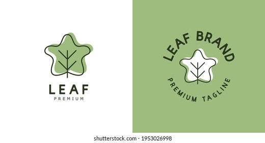 ilustraciones del concepto de diseño del logotipo de hoja.