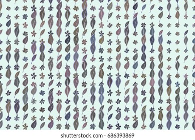 Illustrations of leaves & flowers. Good for web page, wallpaper, graphic design, catalog, texture or background. Vector graphic.