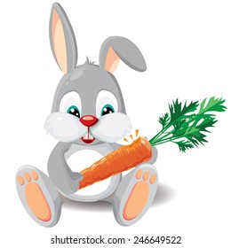 illustrations Little rabbit with a big carrot