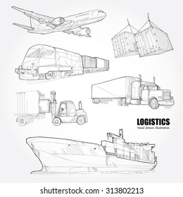 illustrations of logistics. drawing vector