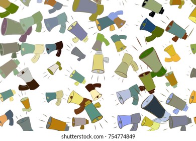 Illustrations of loud speaker. Good for web page, wallpaper, graphic design, catalog, texture or background. Cartoon style vector graphic.