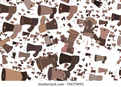 Illustrations of loud speaker. Good for web page, wallpaper, graphic design, catalog, texture or background. Cartoon style vector graphic.