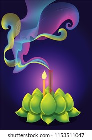 Illustrations, Loy Krathong Thailand.