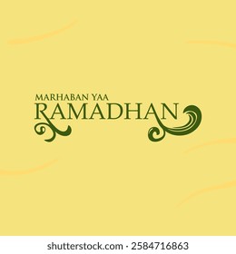 Illustrations for Marhaban yaa Ramadhan can be yellow and green