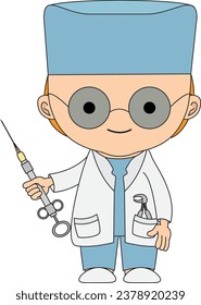 Illustrations medical personnel, doctor, nurse, health, medicine. Medical characters. Cute doctors, stomatologs and nurses. Men and women are avatars. Vector flat illustration.