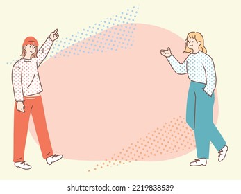 Illustrations of men representing points, attention, and presentations business, clicks, checks, ideas, discoveries.