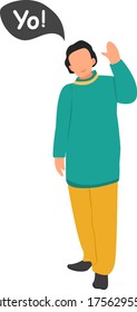 illustrations from men say hello yo! isolated in white background