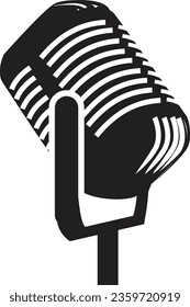 Illustrations of microphone podcast logo vector