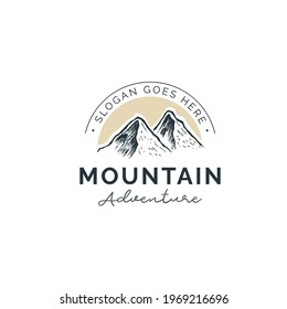 Illustrations of mountain logo design concept.