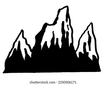 Illustrationen von Bergen auf weißem Hintergrund.