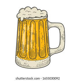 Ilustraciones de tazón de cerveza en estilo grabado. Elemento de diseño para logotipo, etiqueta, emblema, signo. Ilustración del vector