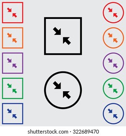 Illustrations of Multiple Coloured Square and Round Icons Isolated on a Grey Background - Pinch